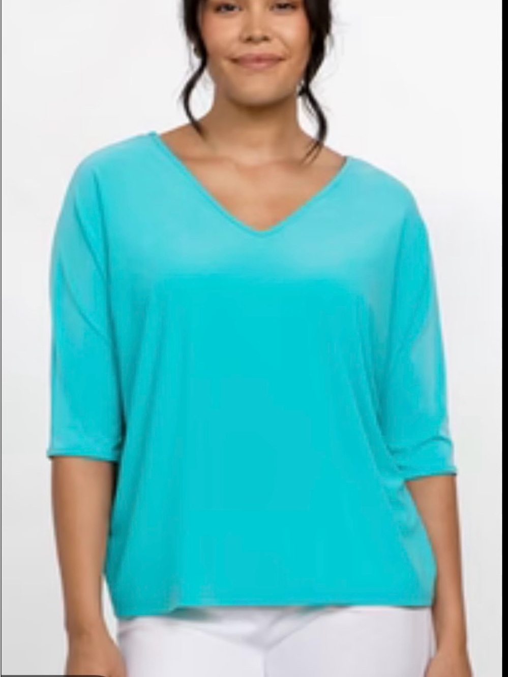 Sympli Turquoise V-Neck Short Sleeve Jersey Convertible Top